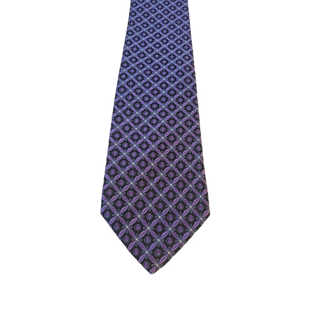 Robert Talbott Best of Class Nordstrom Luxury Tie Navy Purple Repeat Floral‎